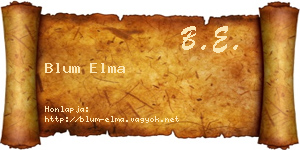 Blum Elma névjegykártya